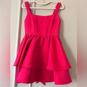 Forever 21 Hot Pink Layered Mini Dress